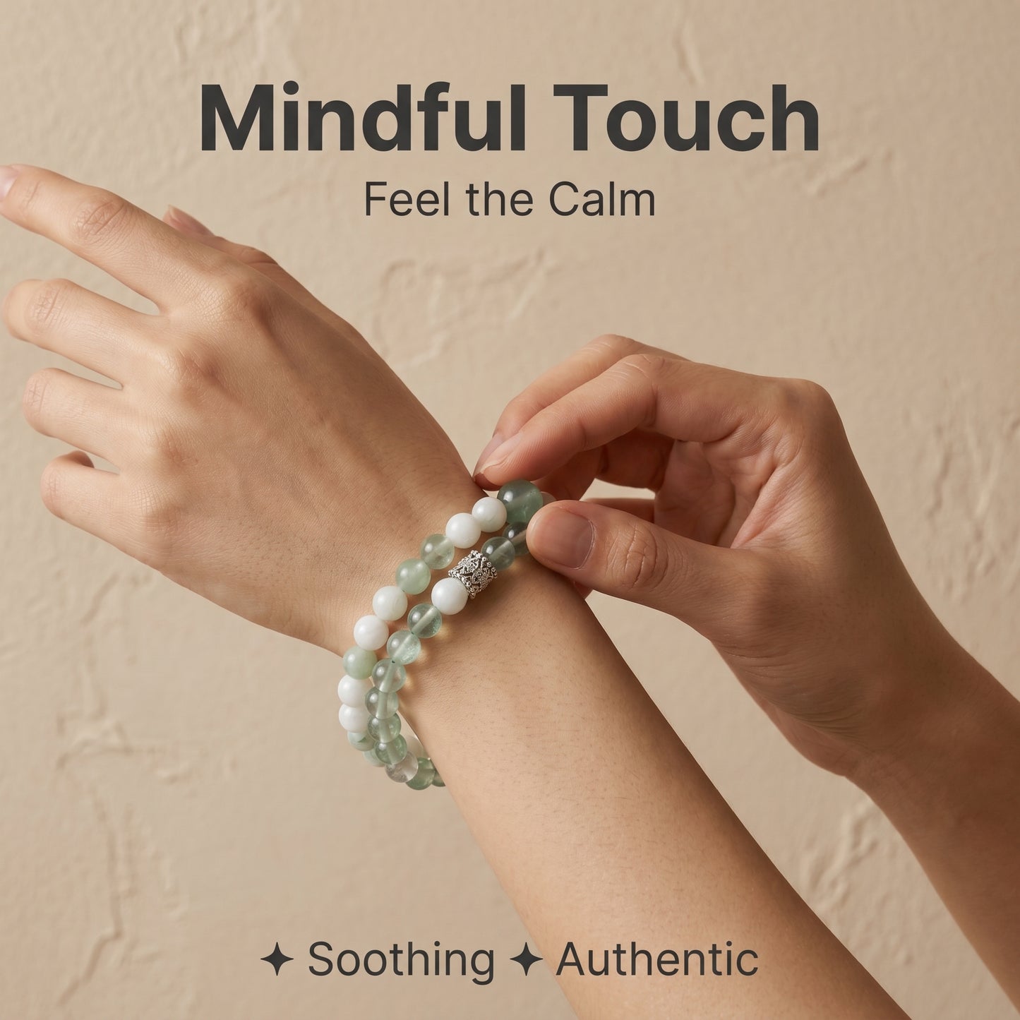 Green Fluorite Double Wrap Bracelet for Women, Natural Stone Bead Wrist Jewelry with Polished Beads, Nature Inspired Style for Daily Outfits, Meditation, Layering, and Gift Styling