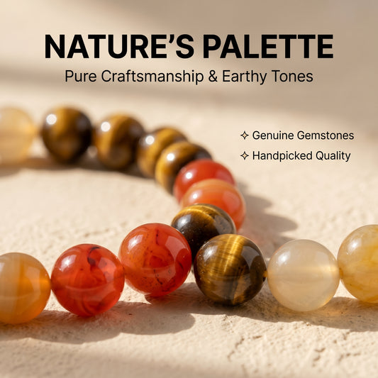 Yellow Tiger Eye, Golden Silk Jade, and Koi Agate Beaded Bracelet for Women, Natural Stone Bead Jewelry with Polished Beads, Golden Polished Style for Daily Wear, Meditation, Layering, and Gifts