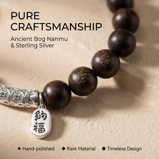 Golden Nanmu Wood Beaded Bracelet for Men and Women, Natural Wood Bead Wrist Jewelry with Polished Beads, Earthy Minimalist Style for Daily Outfits, Meditation, Layering, and Gift Styling