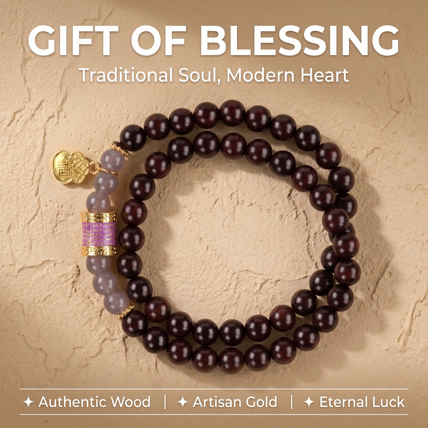 Blood Sandalwood Beaded Bracelet for Men and Women, Natural Wood Bead Wrist Jewelry with Polished Beads, Warm Confident Style for Daily Outfits, Meditation, Layering, and Gift Styling