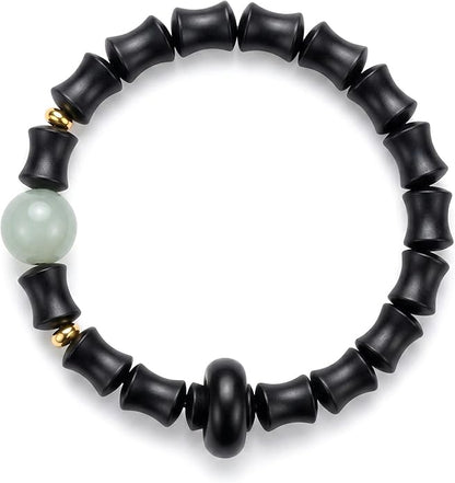 jamow Natural Wood Beaded Bracelet for Men and Women
