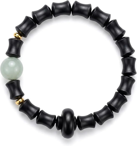 jamow Natural Wood Beaded Bracelet for Men and Women