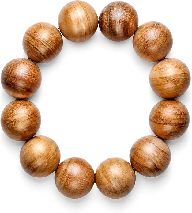 jamow Milky Scent Wood Round Bead Bracelet for Mindful Dressers, Warm Brown Wrist Jewelry with Round Bead Profile for Birthday Tables, Personal Altar Warmth, Layered Outfits, Meditation