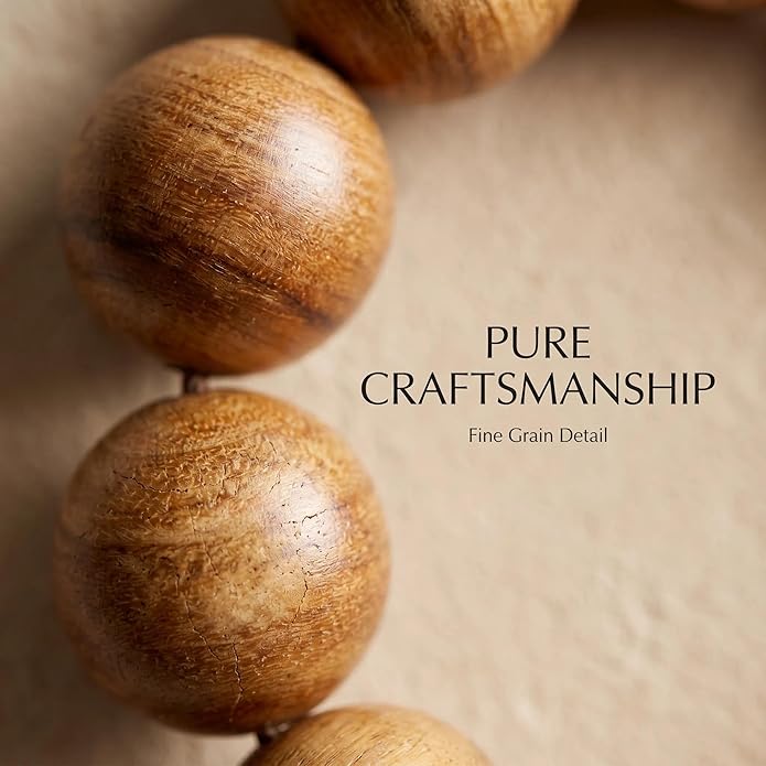 jamow Milky Scent Wood Round Bead Bracelet for Mindful Dressers, Warm Brown Wrist Jewelry with Round Bead Profile for Birthday Tables, Personal Altar Warmth, Layered Outfits, Meditation