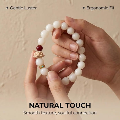 Natural Bodhi Seed Beaded Bracelet for Men and Women, Brown Bead or Carved Accent, Minimalist Jewelry and Mindful Accessory for meditation, layering, everyday outfits, yoga, and meaningful gifting