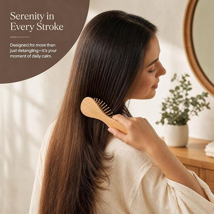 jamow Nanmu Wood Hair Comb – Lightweight Natural Wood with Soft Grain for Daily Grooming, Scalp Massage, Vanity Styling, Relaxation, and Thoughtful Gift