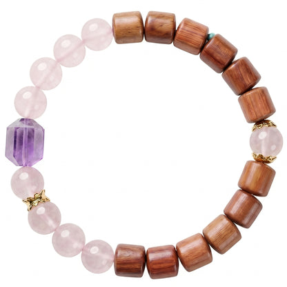 Rose Quartz Beaded Bracelet for Women, Natural Crystal Stone Wrist Jewelry with Polished Beads, Romantic Crystal Style for Daily Outfits, Meditation, Layering, and Gift Styling