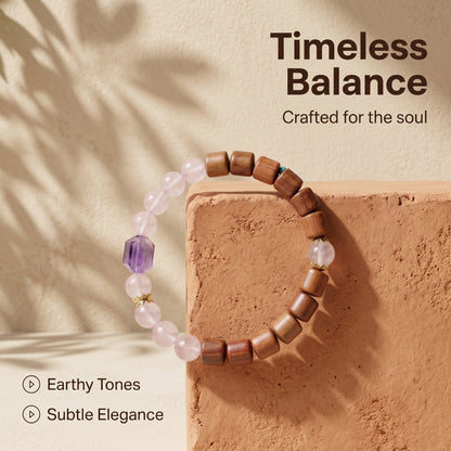 Rose Quartz Beaded Bracelet for Women, Natural Crystal Stone Wrist Jewelry with Polished Beads, Romantic Crystal Style for Daily Outfits, Meditation, Layering, and Gift Styling