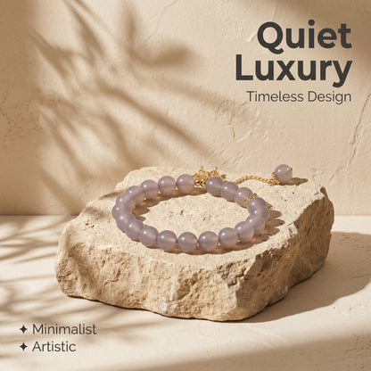 Smoky Agate Beaded Bracelet for Women, Natural Stone Bead Wrist Jewelry with Polished Beads, Modern Grounded Style for Daily Outfits, Meditation, Layering, and Gift Styling