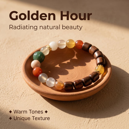 Pastel Golden Silk Jade Beaded Bracelet for Women, Natural Stone Bead Wrist Jewelry with Polished Beads, Natural Polished Style for Daily Outfits, Meditation, Layering, and Gift Styling