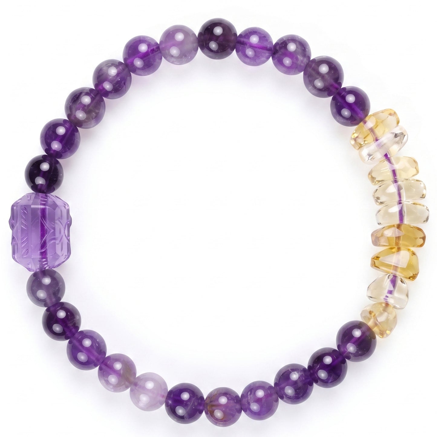 Dream Amethyst Beaded Bracelet for Women, Natural Crystal Stone Wrist Jewelry with Polished Beads, Serene Violet Style for Daily Outfits, Meditation, Layering, and Gift Styling