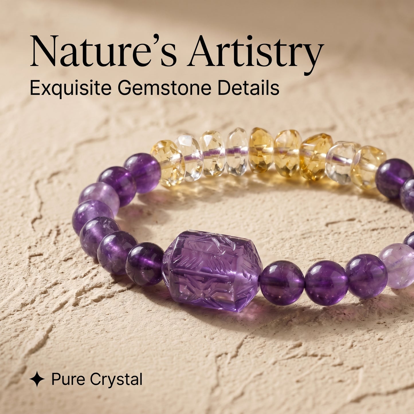 Dream Amethyst Beaded Bracelet for Women, Natural Crystal Stone Wrist Jewelry with Polished Beads, Serene Violet Style for Daily Outfits, Meditation, Layering, and Gift Styling