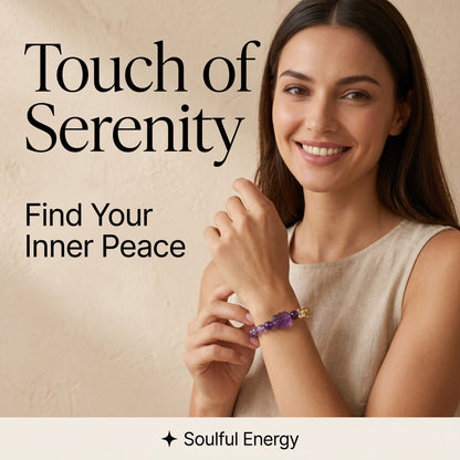 Dream Amethyst Beaded Bracelet for Women, Natural Crystal Stone Wrist Jewelry with Polished Beads, Serene Violet Style for Daily Outfits, Meditation, Layering, and Gift Styling