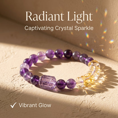 Dream Amethyst Beaded Bracelet for Women, Natural Crystal Stone Wrist Jewelry with Polished Beads, Serene Violet Style for Daily Outfits, Meditation, Layering, and Gift Styling