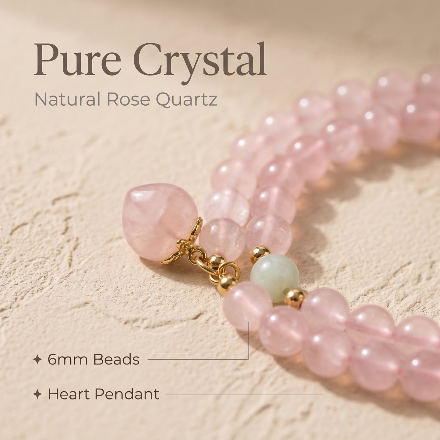 Rose Quartz Double Wrap Bracelet for Women, Natural Crystal Stone Wrist Jewelry with Polished Beads, Romantic Crystal Style for Daily Outfits, Meditation, Layering, and Gift Styling