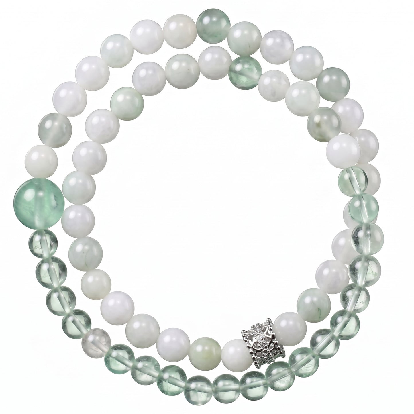 Green Fluorite Double Wrap Bracelet for Women, Natural Stone Bead Wrist Jewelry with Polished Beads, Nature Inspired Style for Daily Outfits, Meditation, Layering, and Gift Styling