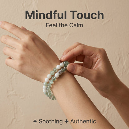 Green Fluorite Double Wrap Bracelet for Women, Natural Stone Bead Wrist Jewelry with Polished Beads, Nature Inspired Style for Daily Outfits, Meditation, Layering, and Gift Styling