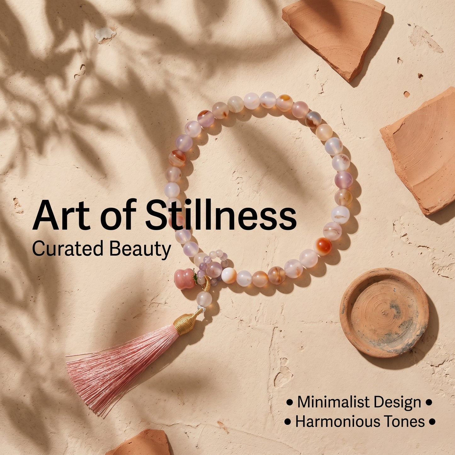 Icy Agate Mala Style Bracelet for Women, Natural Stone Bead Wrist Jewelry with Polished Beads, Natural Polished Style for Daily Outfits, Meditation, Layering, and Gift Styling