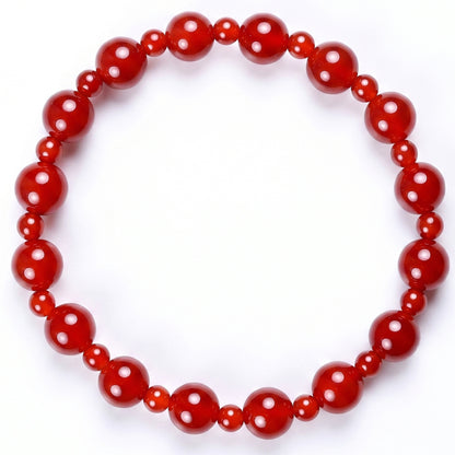 Red Agate Beaded Bracelet for Women, Natural Stone Bead Wrist Jewelry with Polished Beads, Warm Confident Style for Daily Outfits, Meditation, Layering, and Gift Styling
