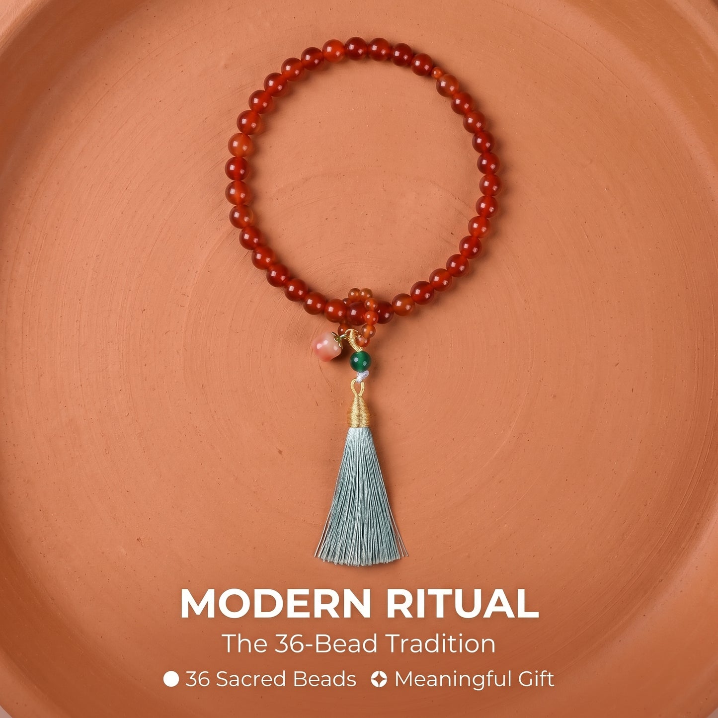 Red Agate Mala Style Bracelet for Women, Natural Stone Bead Wrist Jewelry with Polished Beads, Warm Confident Style for Daily Outfits, Meditation, Layering, and Gift Styling