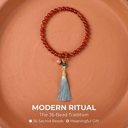Red Agate Mala Style Bracelet for Women, Natural Stone Bead Wrist Jewelry with Polished Beads, Warm Confident Style for Daily Outfits, Meditation, Layering, and Gift Styling