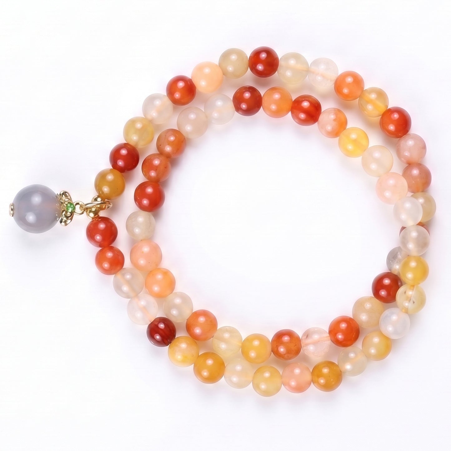 Pastel Golden Silk Jade Double Wrap Bracelet for Women, Natural Stone Bead Wrist Jewelry with Polished Beads, Natural Polished Style for Daily Outfits, Meditation, Layering, and Gift Styling