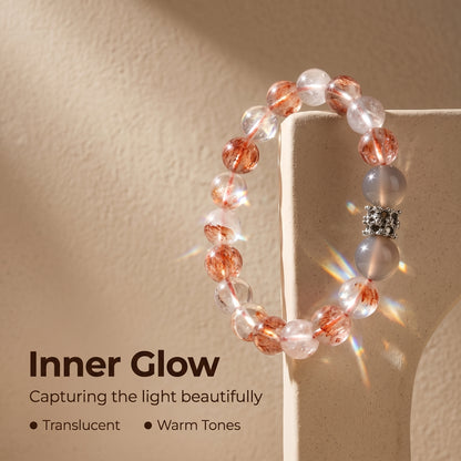 Koi Flower Agate Beaded Bracelet for Women, Natural Stone Bead Wrist Jewelry with Polished Beads, Natural Polished Style for Daily Outfits, Meditation, Layering, and Gift Styling