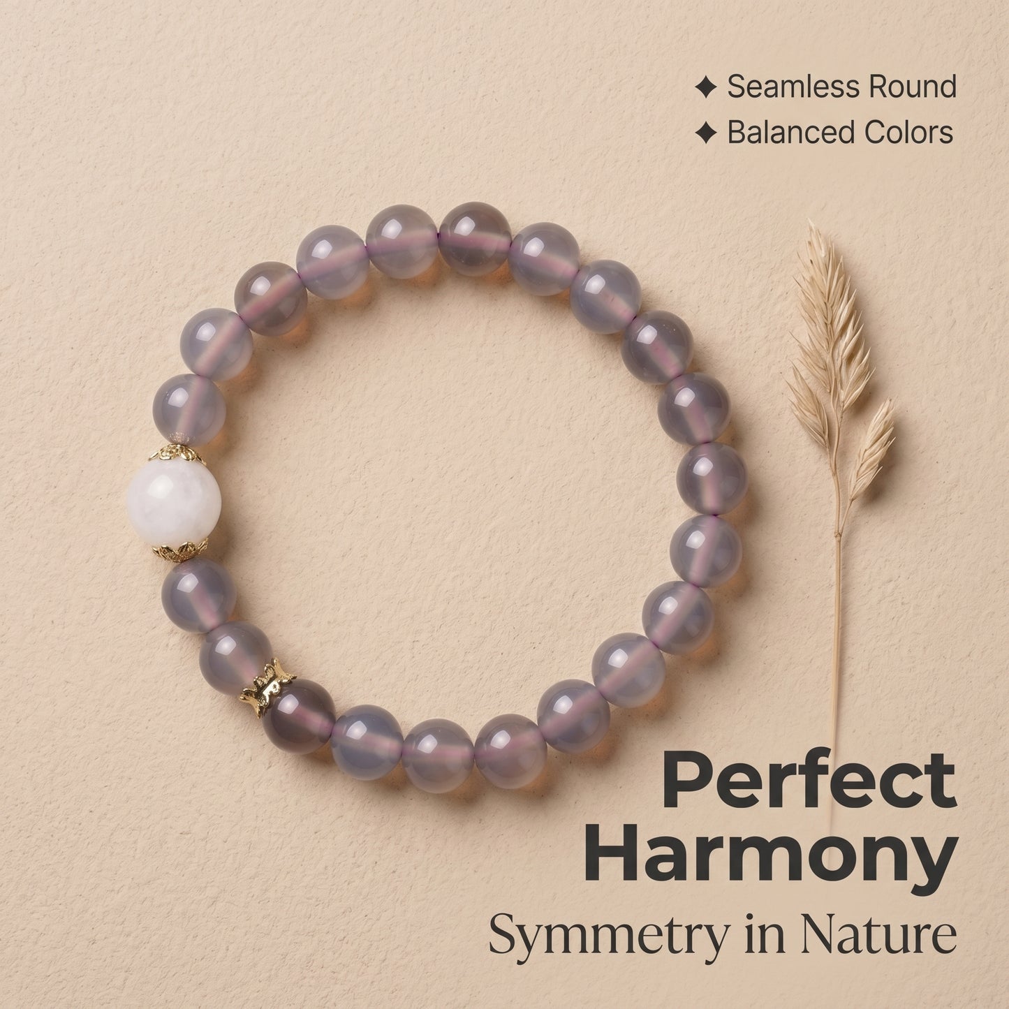 Smoky Agate and Clear Quartz Beaded Bracelet for Women, Natural Crystal Stone Wrist Jewelry with Polished Beads, Modern Grounded Style for Daily Outfits, Meditation, Layering, and Gift Styling