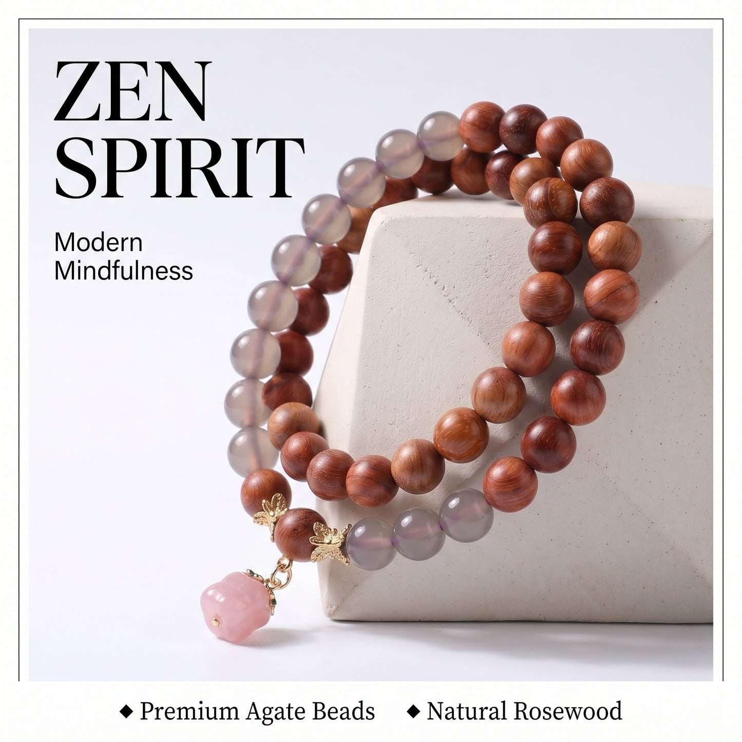 Rosewood Double Wrap Bracelet for Men and Women, Natural Wood Bead Wrist Jewelry with Polished Beads, Earthy Minimalist Style for Daily Outfits, Meditation, Layering, and Gift Styling