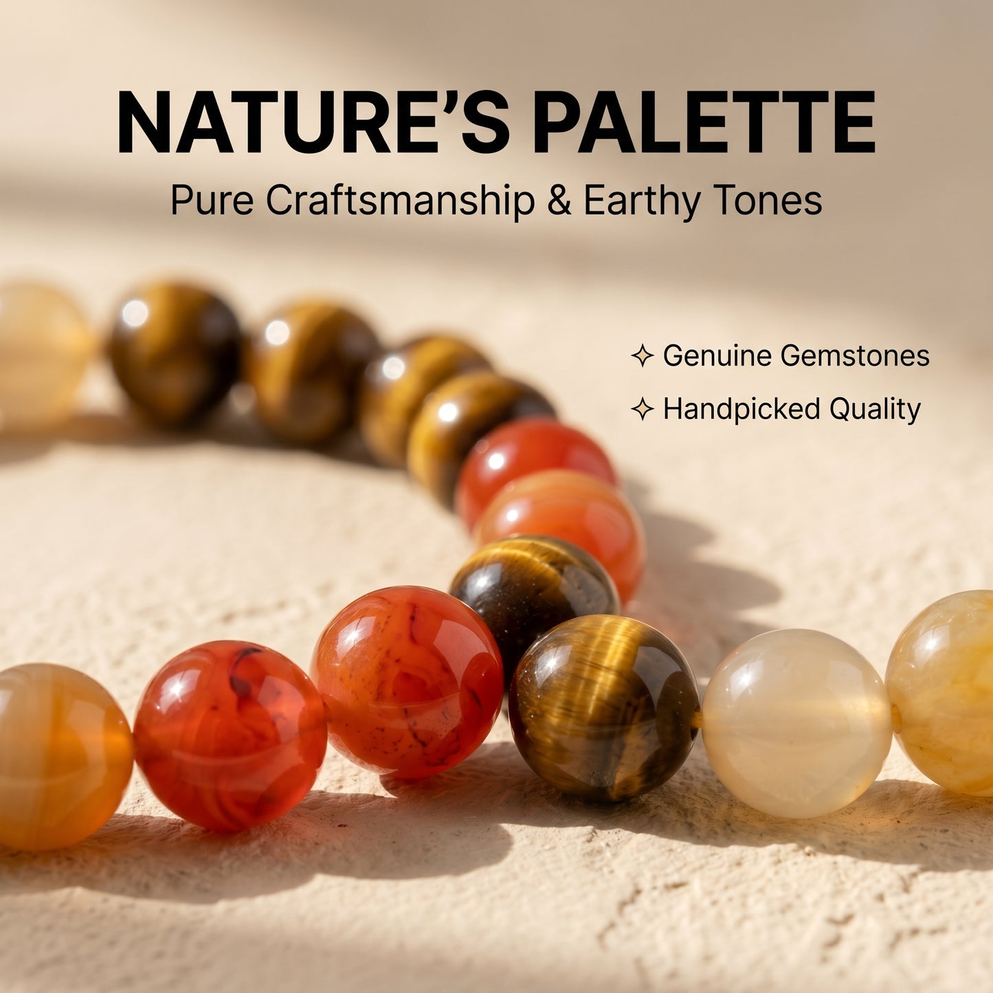 Yellow Tiger Eye, Golden Silk Jade, and Koi Agate Beaded Bracelet for Women, Natural Stone Bead Jewelry with Polished Beads, Golden Polished Style for Daily Wear, Meditation, Layering, and Gifts