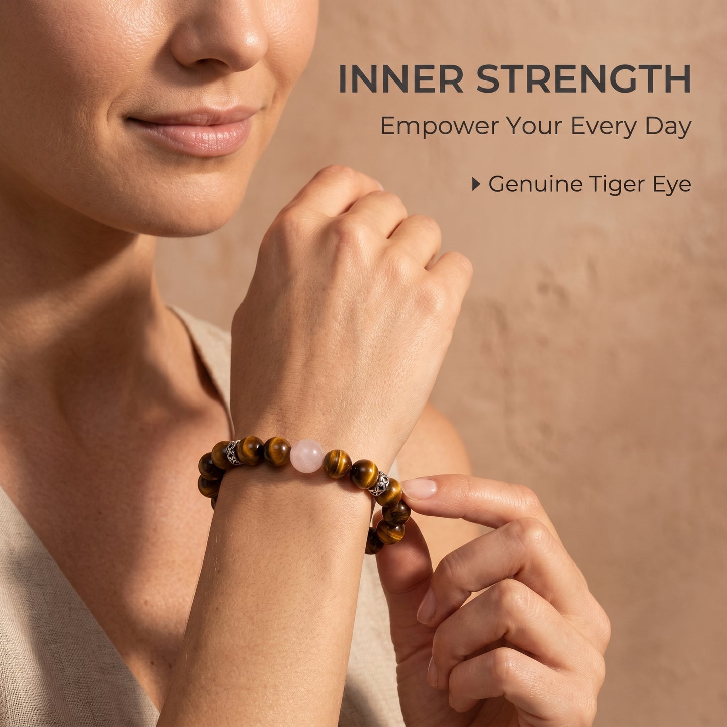 Yellow Tiger Eye Beaded Bracelet for Women, Natural Stone Bead Wrist Jewelry with Polished Beads, Golden Polished Style for Daily Outfits, Meditation, Layering, and Gift Styling
