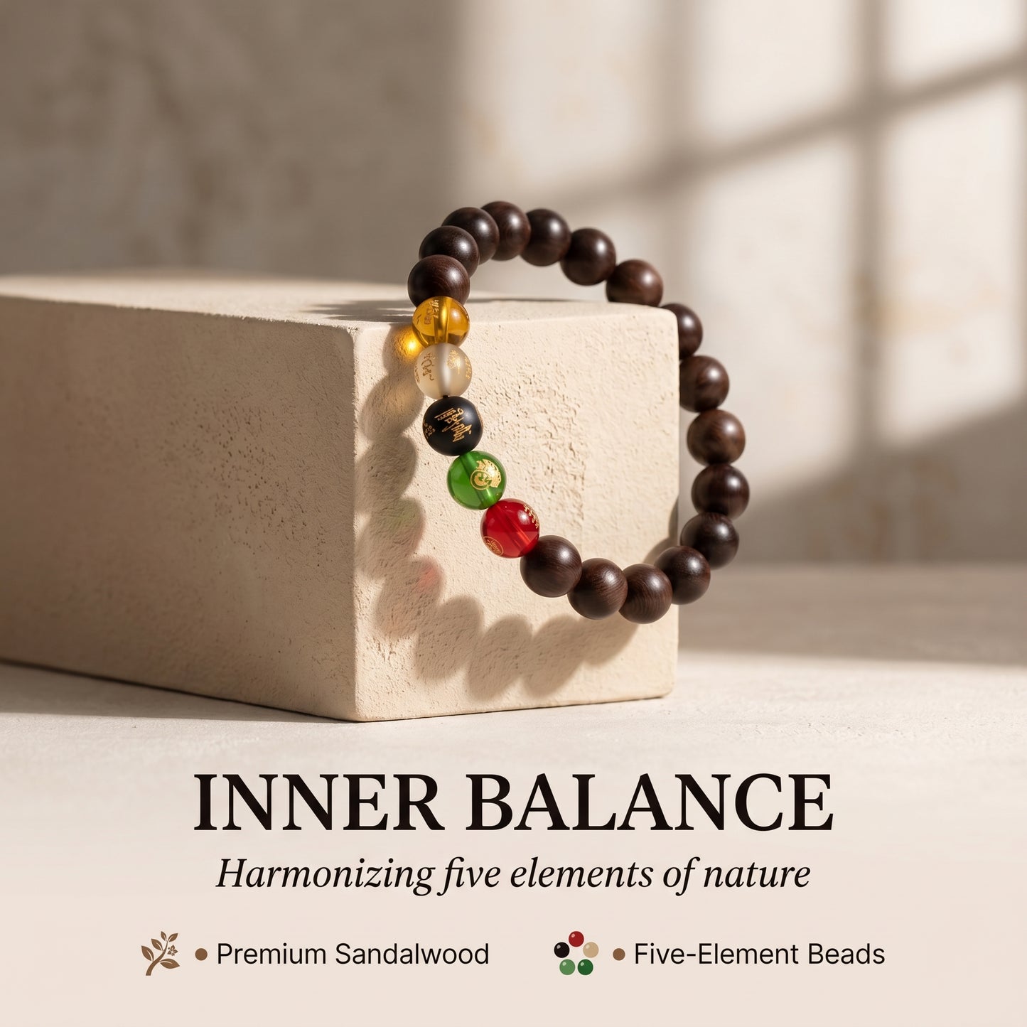 Golden Sandalwood Beaded Bracelet for Men and Women, Natural Wood Bead Wrist Jewelry with Polished Beads, Earthy Minimalist Style for Daily Outfits, Meditation, Layering, and Gift Styling