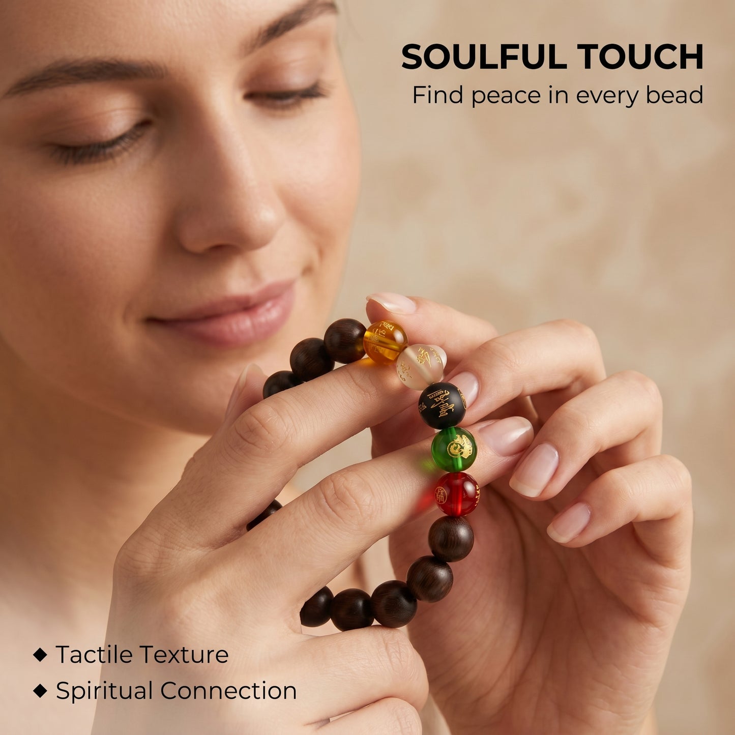 Golden Sandalwood Beaded Bracelet for Men and Women, Natural Wood Bead Wrist Jewelry with Polished Beads, Earthy Minimalist Style for Daily Outfits, Meditation, Layering, and Gift Styling
