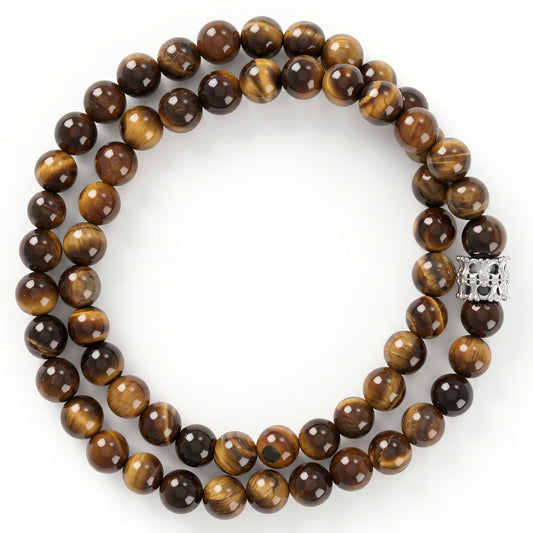 Yellow Tiger Eye Double Wrap Bracelet for Women, Natural Stone Bead Wrist Jewelry with Polished Beads, Golden Polished Style for Daily Outfits, Meditation, Layering, and Gift Styling