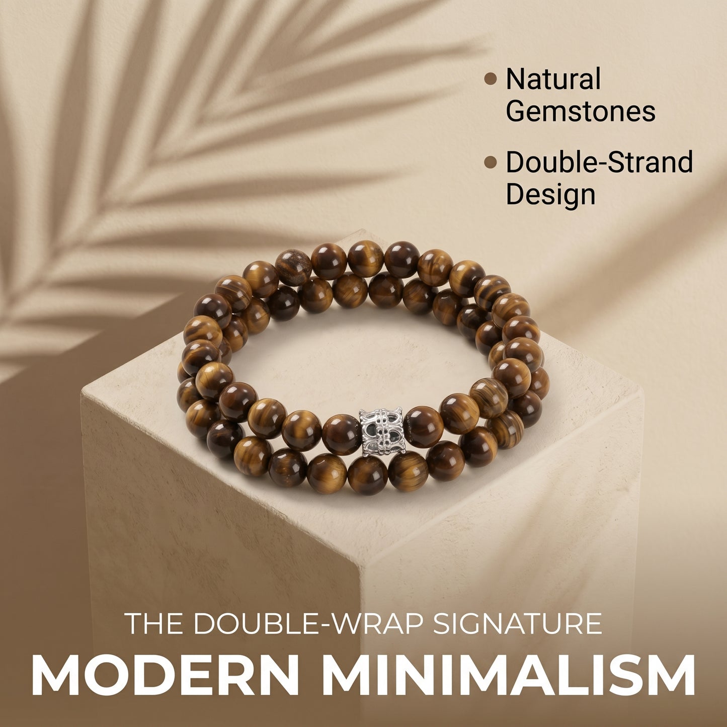 Yellow Tiger Eye Double Wrap Bracelet for Women, Natural Stone Bead Wrist Jewelry with Polished Beads, Golden Polished Style for Daily Outfits, Meditation, Layering, and Gift Styling