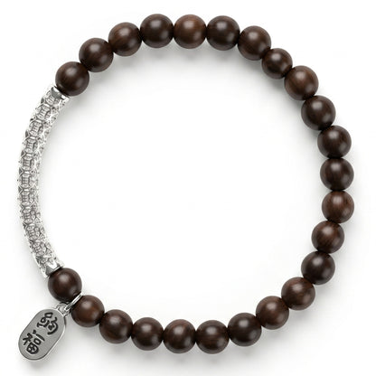 Golden Nanmu Wood Beaded Bracelet for Men and Women, Natural Wood Bead Wrist Jewelry with Polished Beads, Earthy Minimalist Style for Daily Outfits, Meditation, Layering, and Gift Styling