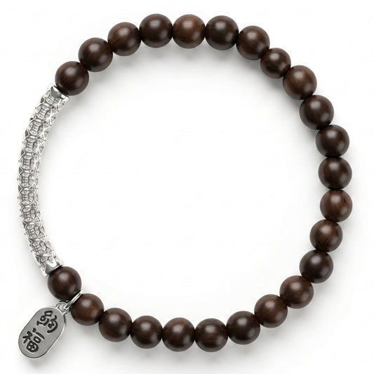 Golden Nanmu Wood Beaded Bracelet for Men and Women, Natural Wood Bead Wrist Jewelry with Polished Beads, Earthy Minimalist Style for Daily Outfits, Meditation, Layering, and Gift Styling