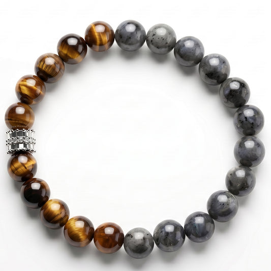 Black Flash Stone Beaded Bracelet for Women, Natural Stone Bead Wrist Jewelry with Polished Beads, Modern Grounded Style for Daily Outfits, Meditation, Layering, and Gift Styling