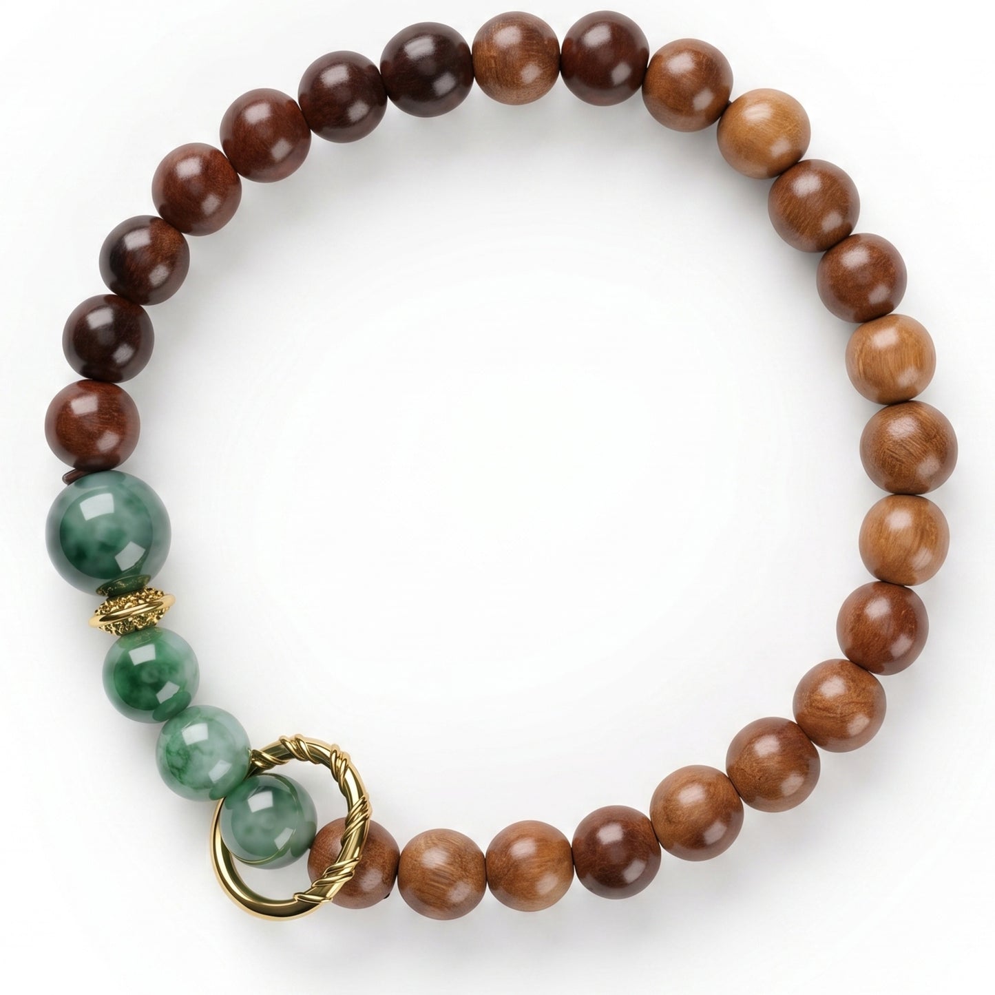 Sandalwood and Agate Beaded Bracelet for Men and Women, Natural Wood and Stone Wrist Jewelry with Polished Beads, Earthy Minimalist Style for Daily Outfits, Meditation, Layering, and Gift Styling