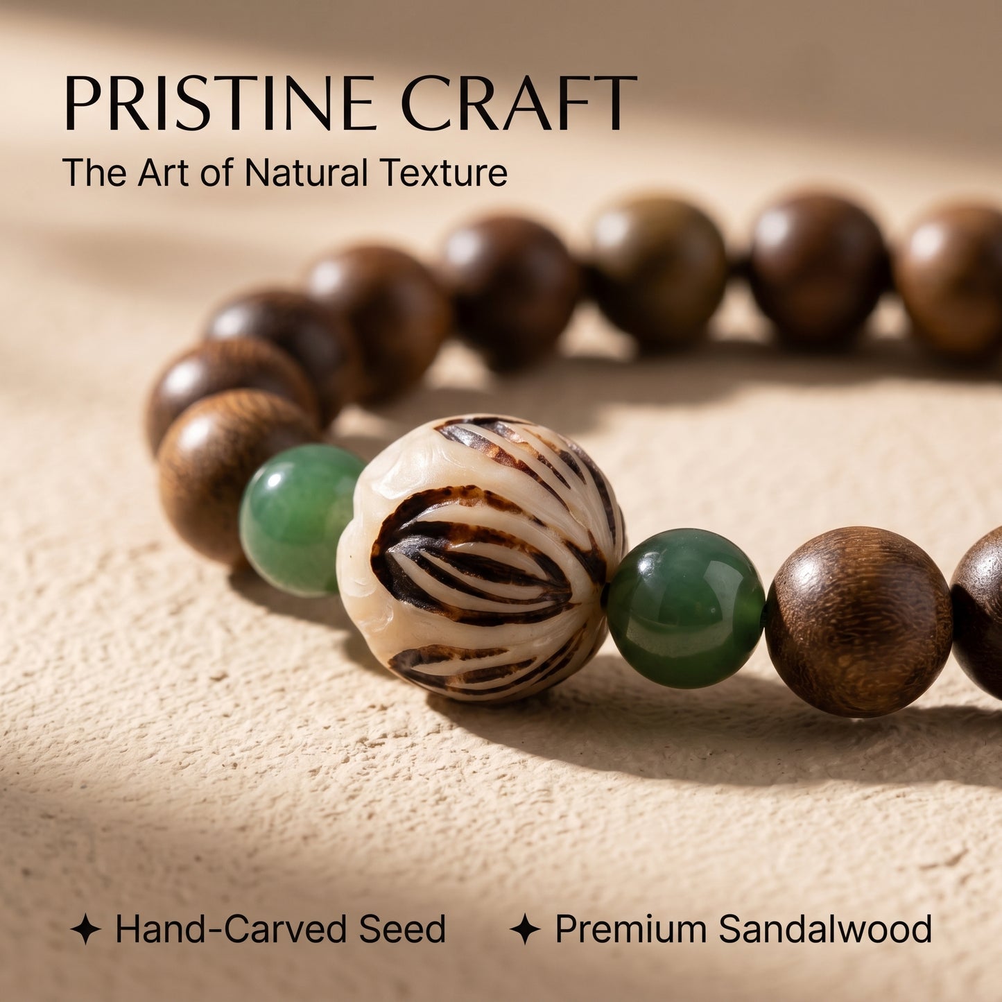 Green Sandalwood and Bodhi Root Beaded Bracelet for Men and Women, Natural Wood Bead Wrist Jewelry with Polished Beads, Nature Inspired Style for Daily Outfits, Meditation, Layering, and Gift Styling