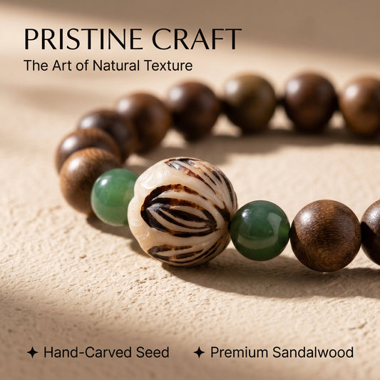 Green Sandalwood and Bodhi Root Beaded Bracelet for Men and Women, Natural Wood Bead Wrist Jewelry with Polished Beads, Nature Inspired Style for Daily Outfits, Meditation, Layering, and Gift Styling