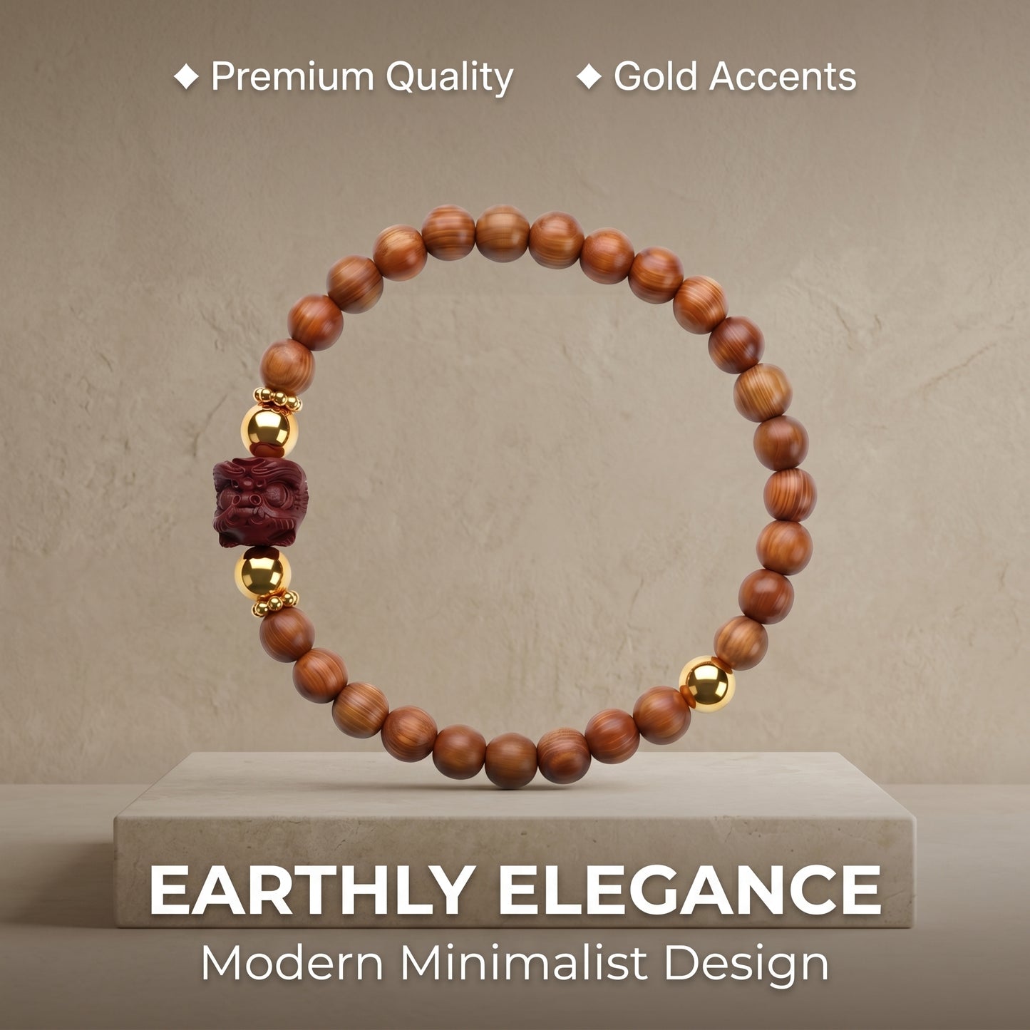 Thuja Wood Beaded Bracelet for Men and Women, Natural Wood Bead Wrist Jewelry with Polished Beads, Earthy Minimalist Style for Daily Outfits, Meditation, Layering, and Gift Styling