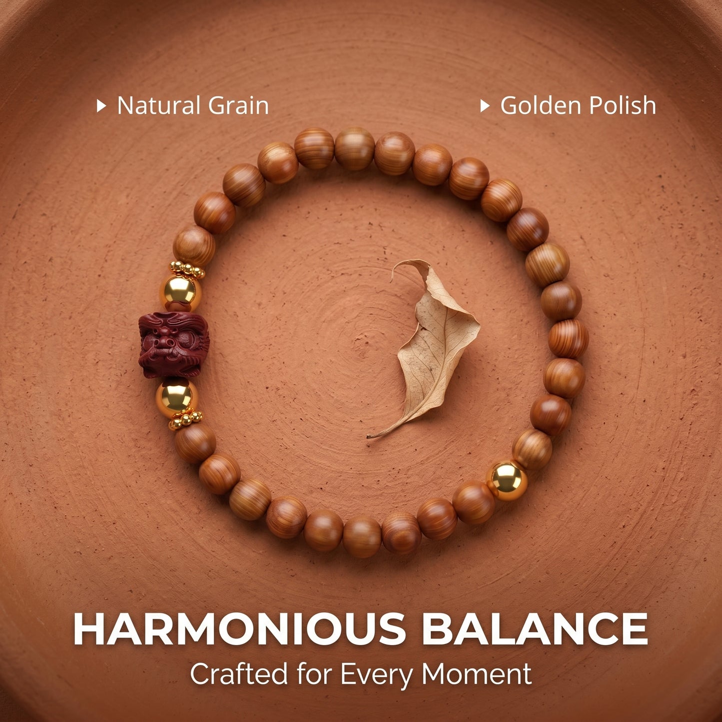 Thuja Wood Beaded Bracelet for Men and Women, Natural Wood Bead Wrist Jewelry with Polished Beads, Earthy Minimalist Style for Daily Outfits, Meditation, Layering, and Gift Styling