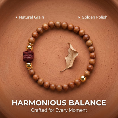 Thuja Wood Beaded Bracelet for Men and Women, Natural Wood Bead Wrist Jewelry with Polished Beads, Earthy Minimalist Style for Daily Outfits, Meditation, Layering, and Gift Styling