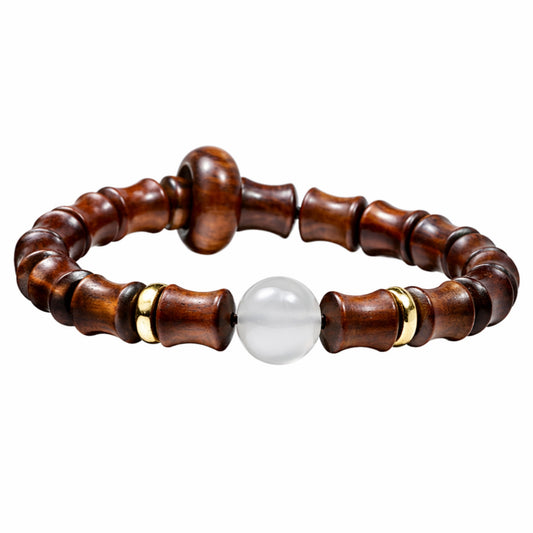Rosewood Beaded Bracelet for Men and Women, Natural Wood Bead Wrist Jewelry with Polished Beads, Earthy Minimalist Style for Daily Outfits, Meditation, Layering, and Gift Styling