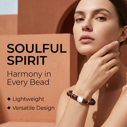 Rosewood Beaded Bracelet for Men and Women, Natural Wood Bead Wrist Jewelry with Polished Beads, Earthy Minimalist Style for Daily Outfits, Meditation, Layering, and Gift Styling