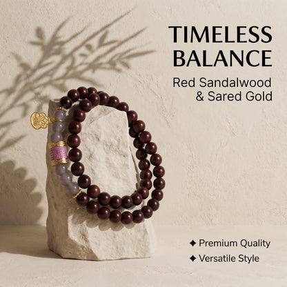 Blood Sandalwood Beaded Bracelet for Men and Women, Natural Wood Bead Wrist Jewelry with Polished Beads, Warm Confident Style for Daily Outfits, Meditation, Layering, and Gift Styling