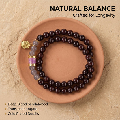 Blood Sandalwood Beaded Bracelet for Men and Women, Natural Wood Bead Wrist Jewelry with Polished Beads, Warm Confident Style for Daily Outfits, Meditation, Layering, and Gift Styling