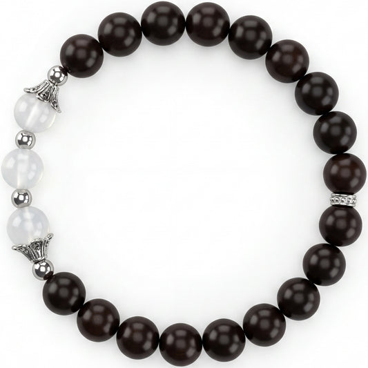 Green Sandalwood Beaded Bracelet for Men and Women, Natural Wood Bead Wrist Jewelry with Polished Beads, Nature Inspired Style for Daily Outfits, Meditation, Layering, and Gift Styling