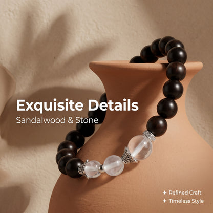Green Sandalwood Beaded Bracelet for Men and Women, Natural Wood Bead Wrist Jewelry with Polished Beads, Nature Inspired Style for Daily Outfits, Meditation, Layering, and Gift Styling